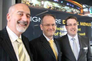 Barry Thurston, Tony Ingles and Peter Critchley (left to right in the picture) - the three directors of Signature Digital Menus