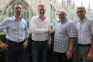 From left to right: Luca Enea Spilimbergo (Gefen), Florian Rotberg, Beppe Andrianò, Roberto Vogliolo (Dooh.it)