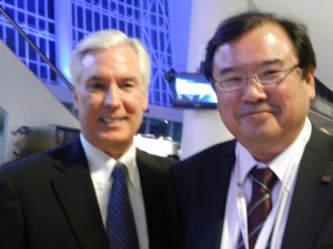 Scott Maccabe with Masato Yamamoto, executive vice-president and general manager, Toshiba Tec, Tokyo