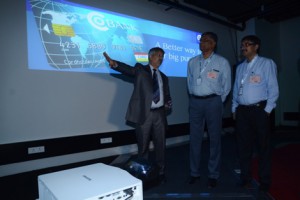 Rajesh Patkar, deputy general manager, Christie India, shows guests the I.C.E showrooms 