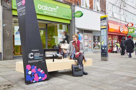 Cancer Research UK has joined forces with smart city business Strawberry Energy to launch a network of Smart Benches
